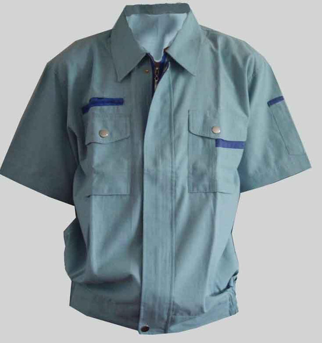 制作上海松江夏季工作服厂服服装公司定做涤棉工作服图1