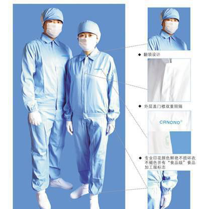 上海市直销长袖食品工作服，无尘服，食品工作服，无尘服图1