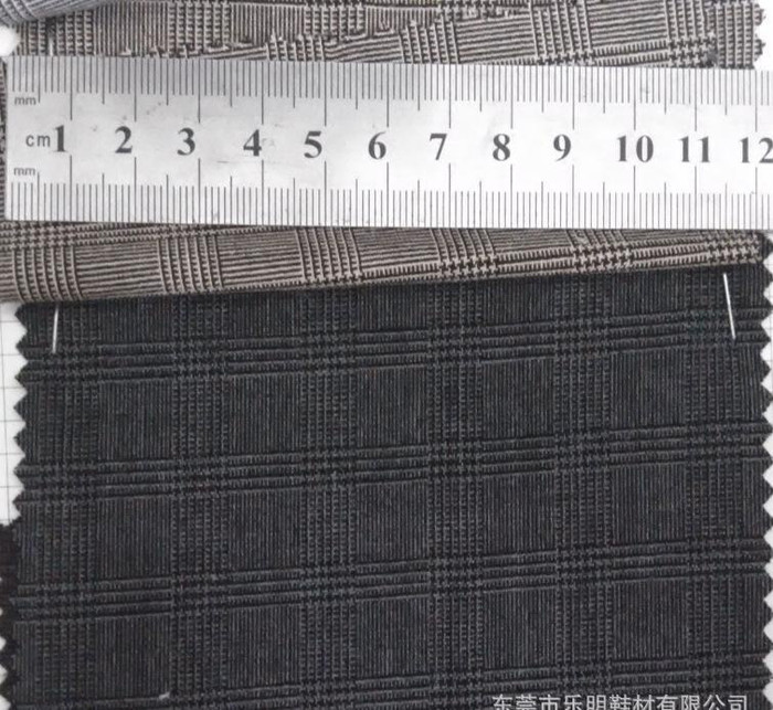 MB4482现货棉麻色织格布料 鞋服手袋布料图1