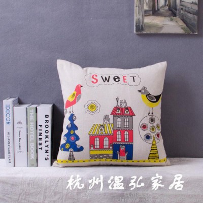 warmhome抱枕外贸爆款桃心**棉麻抱枕套 家居沙发靠垫 **办公室抱枕定制
