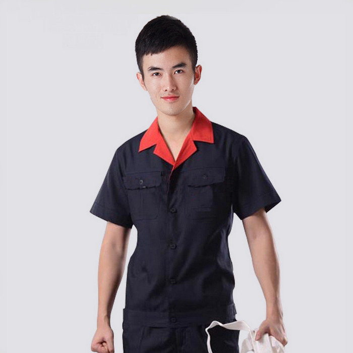 支持 定做工作服短袖工衣厂服 夏季劳保工作服套装 电焊工服图1