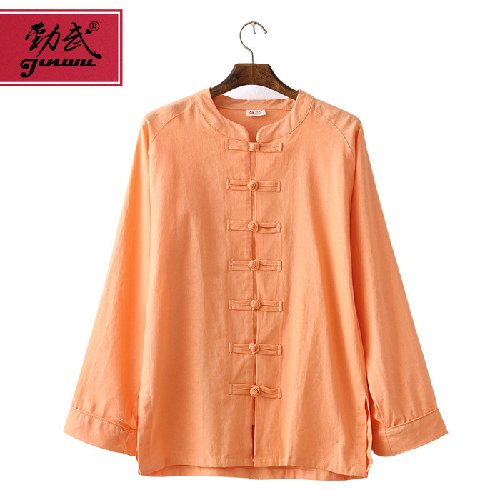 劲武新品秋冬 棉麻太极服女款上衣 太极拳武术服休闲服装晨练 透气  --批发可议价