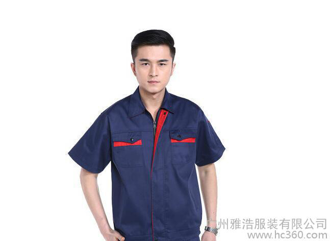 雅浩夏装工厂短袖园林劳保工程工作服图1