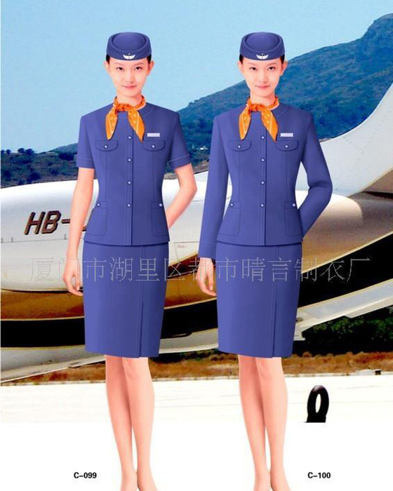 服装厂设计定做空姐服 航空制服 铁路工作服 巴士工作服定做图1