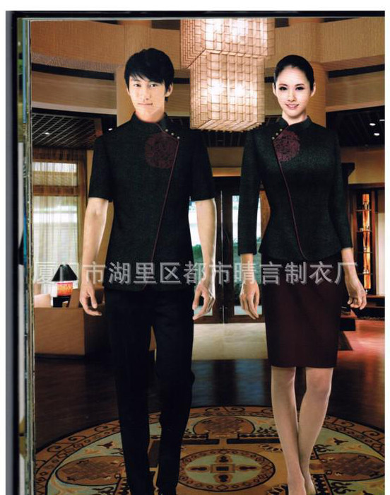 服装厂设计定做酒店装,酒店制服工作服,桑拿服图1