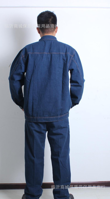 牛仔帆布工作服 劳保电焊服 劳保用品 防护服 临沂保盾服装图1