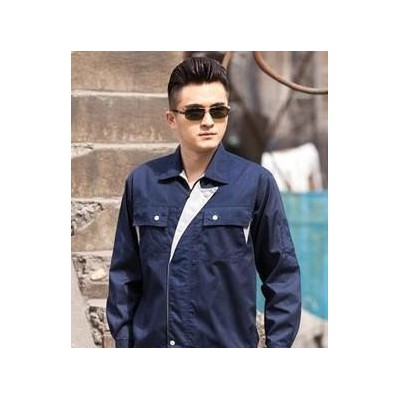 新款春秋藏蓝工作服，材质涤棉含60%棉，型号大中小号齐全