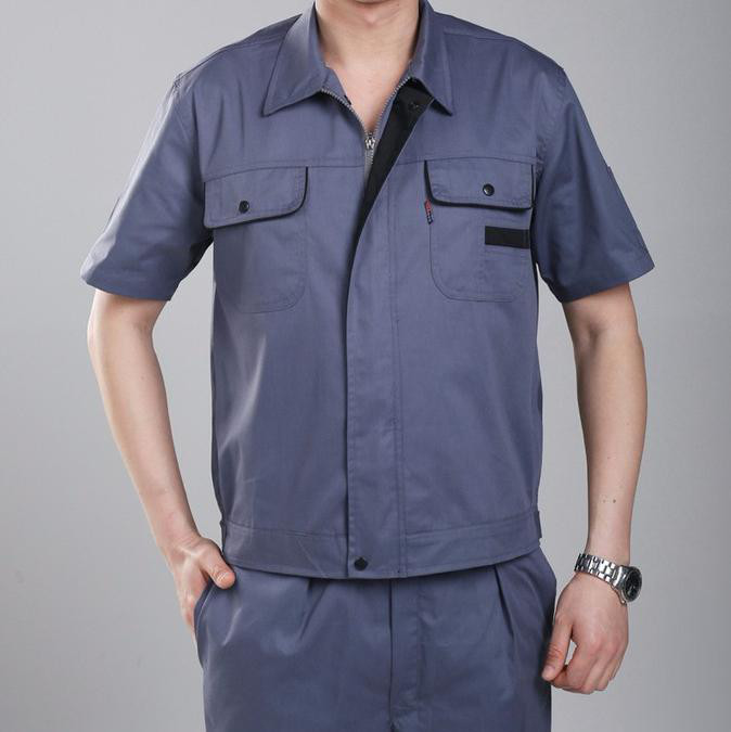 厦门工程服夏装 中石化加油站防静电工作服短袖夏季工作制服套装图1