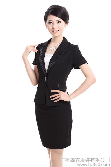 供应广州服装订做 新款女西服 职业装套装 工作服制服 劳保服 汽修服定做图1