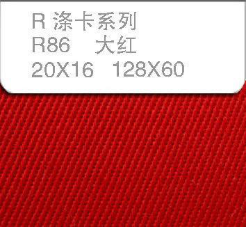 绿色环保工作服面料 红色涤棉纱卡图1