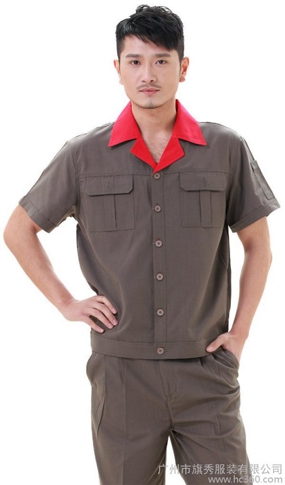供应夏装工作服 套装  短袖工服套装图1