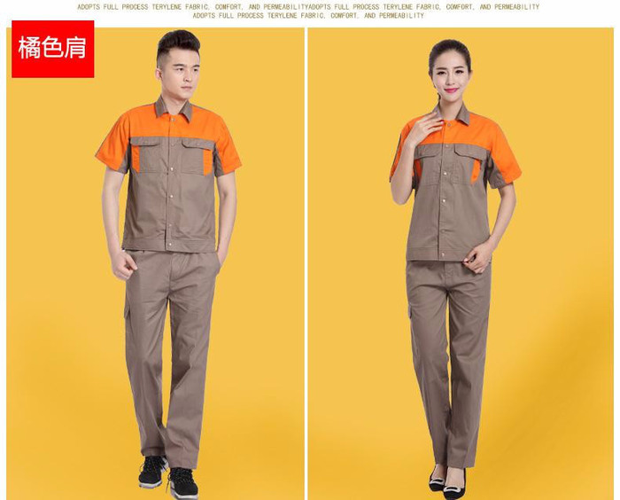 天慧服饰 夏季全棉短袖工作服套装男女汽修服劳保服电焊服工装制服工厂定制