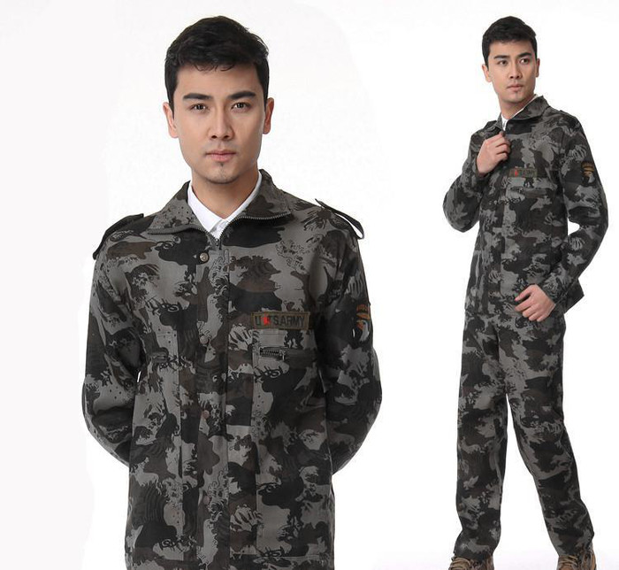昌圣062浪花迷彩服套装户外拓展训练服男女工作服劳保服套装图1