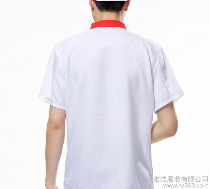 直销定做酒店厨师服装男士短袖工作服糕点工装图1