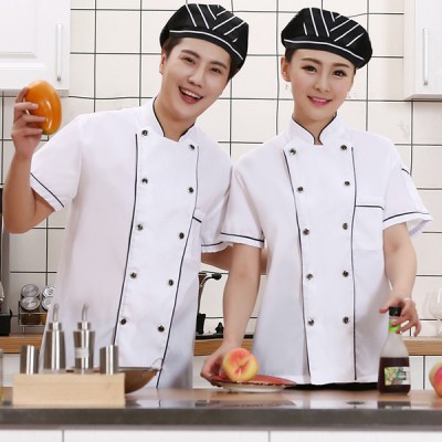 厨师工作服男短袖夏季透气厨师服长袖秋冬装女定制logo厨房酒店 厨师服工装
