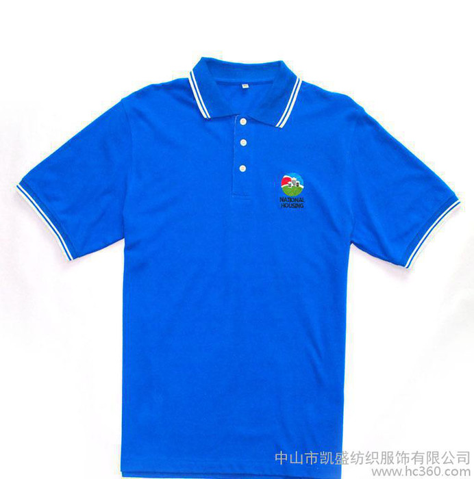 中山定制纯棉翻领短袖T恤 定制印绣logo公司活动广告工作服可开17点增值**图1