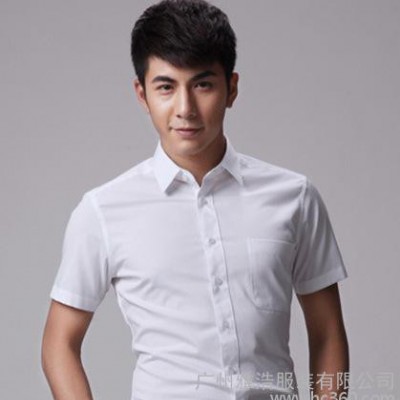 直销新款男士纯色商务短袖衬衣 职业白领装工作服衬衫