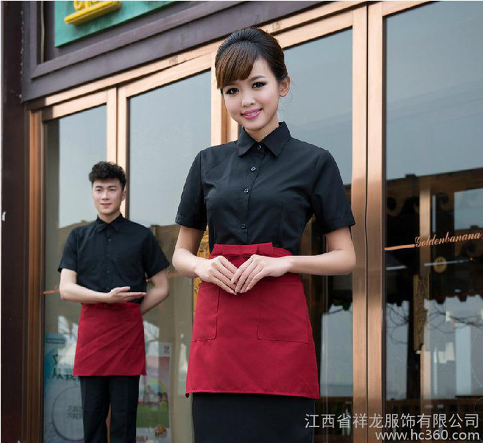 酒店工作服夏装女 西餐厅服务员工服短袖 饭店餐饮咖啡厅