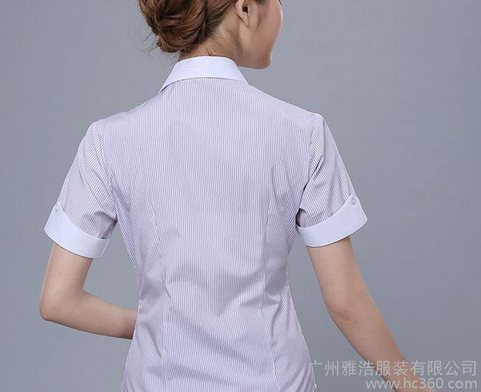 定制2015夏装女士商务职业斜纹衬衣物业工厂管理工作服图1