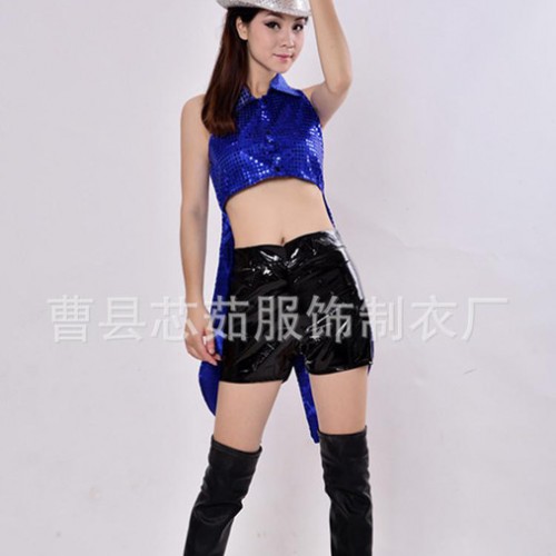 成人性感女郎爵士舞拉丁舞魔术师演出服舞蹈服装女装亮片舞台表演图1