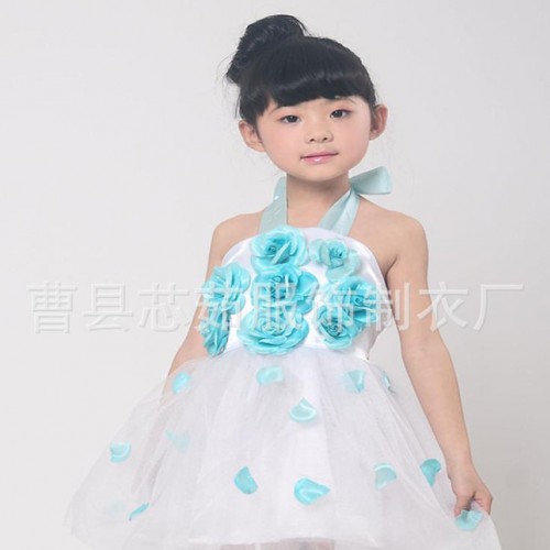 新款儿童演出服新款女童纱裙幼儿园公主裙主持人舞台服蓬蓬裙图3