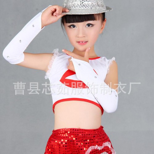 六一儿童演出服女少儿街舞舞台装幼儿亮片爵士舞套装女童表演服图2