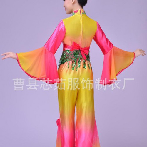 秧歌服2015新款演出服装民族舞蹈服装女扇子舞表演舞台装腰鼓图2