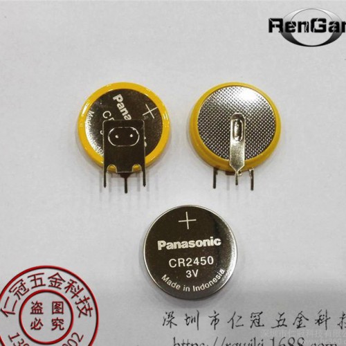 松下CR2450纽扣电池，原装松下CR2450纽扣电池，带焊脚图1
