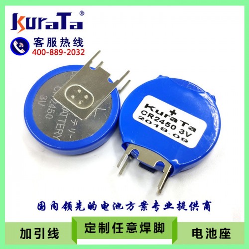 CR2450纽扣电池 焊脚电池图1