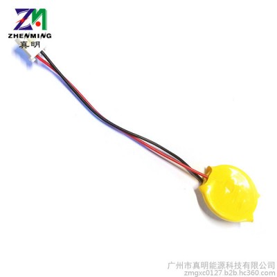 真明zm二次锂纽扣电池3.6V35mAh充电纽扣电池LIR2032锂离子纽扣电池可加焊脚或出引线