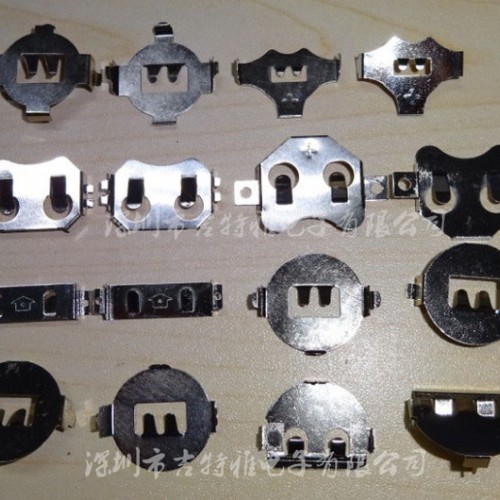 CR2032弹片正负极导电片纽扣电池接触片磷铜不锈钢电池扣支架