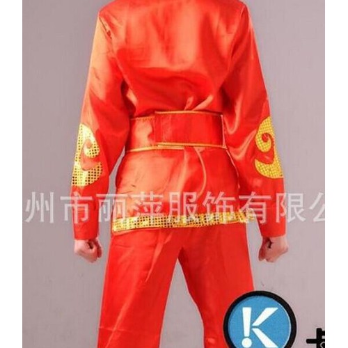 供应少数民族蒙古族男龙武术运动服 腰鼓打鼓秧歌演出服 舞蹈舞台服装图2