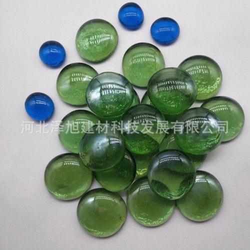 游戏机 围棋子用玻璃扁珠 彩色不规则 彩珠 散珠 纽扣玻璃珠图6