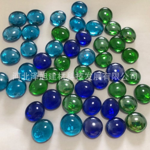 游戏机 围棋子用玻璃扁珠 彩色不规则 彩珠 散珠 纽扣玻璃珠图3