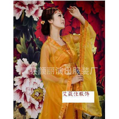 七仙女舞台雪纺裙七夕仙女古装服 汉服 古代贵妃 古筝演出服特