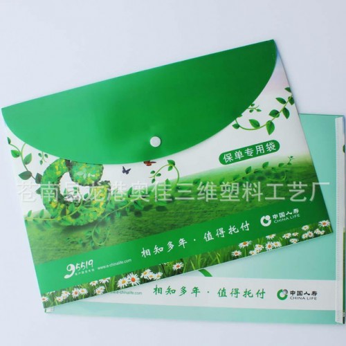 【直销】中国人寿保险按扣保单袋 纽扣袋 档案袋 保险礼品 人寿保单封套图2