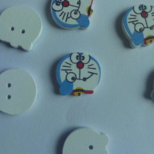 卡通彩绘纽扣 彩印钮扣 DIY 木质多啦A梦 卡通头像纽扣 工艺品图3
