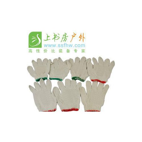 直销劳保手套 涤纶棉纱手套 劳防工作防护手套加厚线手套图2