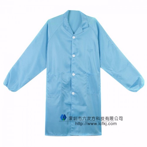 **防静电大褂防静电无尘衣大褂无尘服防尘服静电服纽扣大褂图2
