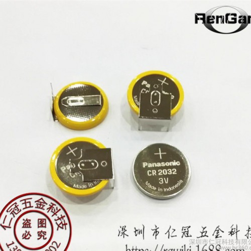 松下Panasonic原装3V纽扣电池CR2032 CR2025 CR2016 带焊脚图1
