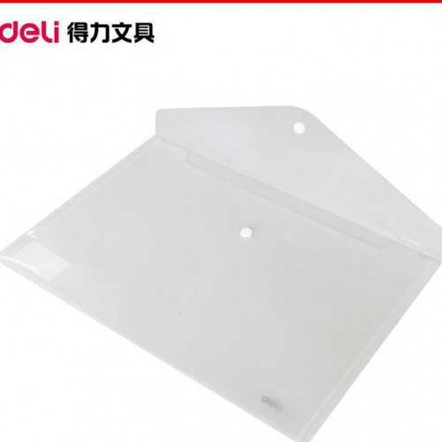 按扣袋 deli/得力5505 PP文件档案袋A4透明纽扣袋塑料