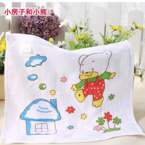 尾货**股纱无捻纱外贸22g30cm纯棉纱布方巾直销图2
