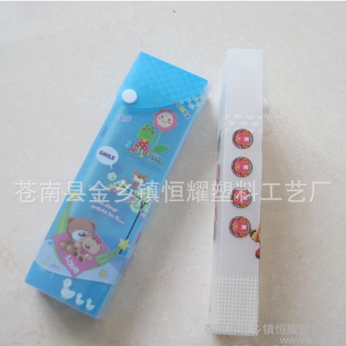**出厂】塑料纽扣文具盒 抽拉铅笔盒订制图3