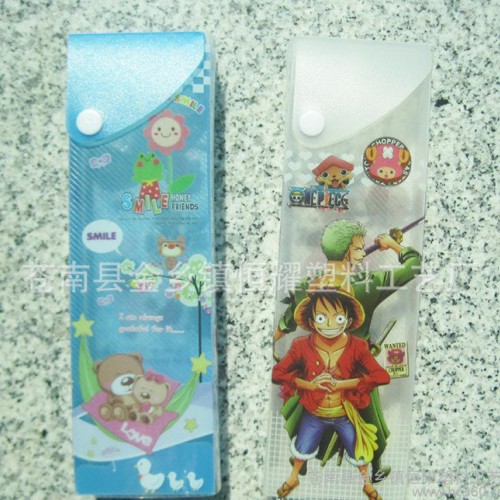 **出厂】塑料纽扣文具盒 抽拉铅笔盒订制图2