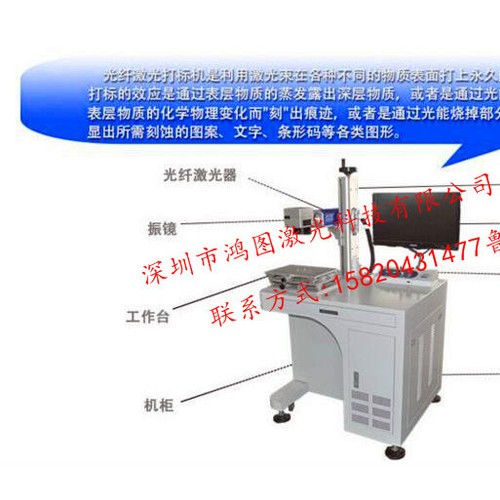 东莞虎门激光镭雕机 金属纽扣饰品外壳光纤激光打标机图2