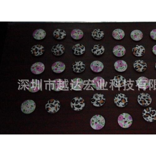 深圳 的纽扣打印机,木制扣子印刷彩**案,金属扣UV印花机图3