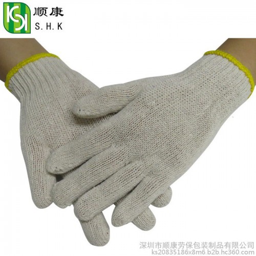 三顺 棉纱手套40-80g耐磨防滑劳保劳工防护作业手套工人纱线手套图2