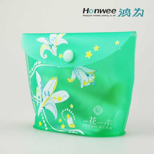高频环保绿色EVA树脂纽扣包 塑料eva化妆品小样纽扣袋子定制图3