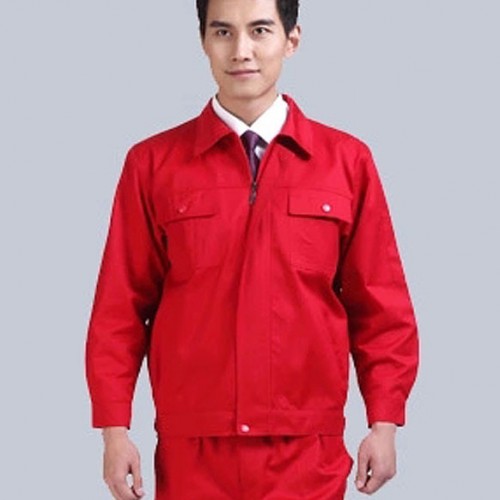 成都春秋工作服套装供应，秋季纯棉双层工作服，帆布工作服，涤棉纱卡工作服图2
