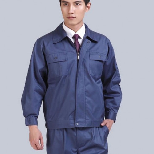 成都春秋工作服套装供应，秋季纯棉双层工作服，帆布工作服，涤棉纱卡工作服图3